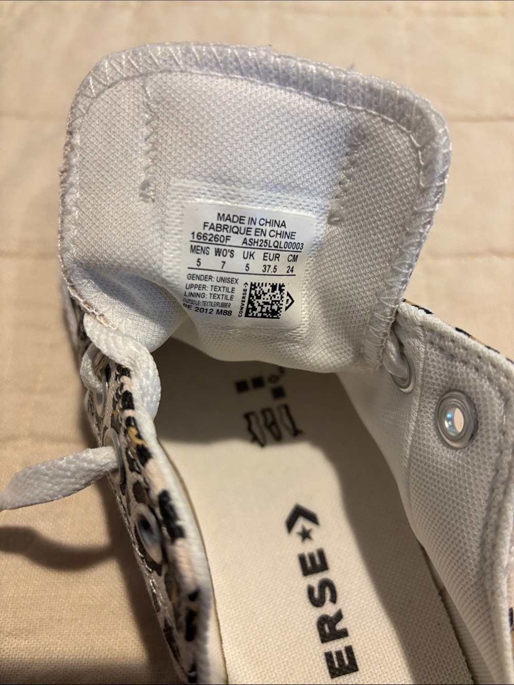 Converse All Star Leopard Print Low Top Sneakers - White/Beige - Picture 2 of 3